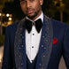 Stellar Nebula - Navy & Gold Crystal Shawl 3-Piece Tuxedo