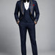 Stellar Nebula - Navy & Gold Crystal Shawl 3-Piece Tuxedo