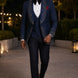 Stellar Nebula - Navy & Gold Crystal Shawl 3-Piece Tuxedo