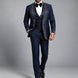 Stellar Nebula - Navy & Gold Crystal Shawl 3-Piece Tuxedo