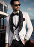 Lunar Nebula - White Crystal Shawl 3-Piece Tuxedo