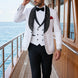 Lunar Nebula - White Crystal Shawl 3-Piece Tuxedo