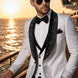 Lunar Nebula - White Crystal Shawl 3-Piece Tuxedo
