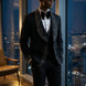 Astro Nebula - Black Crystal Shawl Tuxedo 3-Piece Tuxedo Set