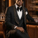 Astro Nebula - Black Crystal Shawl Tuxedo 3-Piece Tuxedo Set