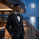 Astro Nebula - Black Crystal Shawl Tuxedo 3-Piece Tuxedo Set