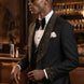 Astro Nebula - Black Crystal Shawl Tuxedo 3-Piece Tuxedo Set