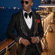 Astro Nebula - Black Crystal Shawl Tuxedo 3-Piece Tuxedo Set