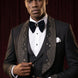 Astro Nebula - Black Crystal Shawl Tuxedo 3-Piece Tuxedo Set
