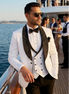 Lunar Nebula - White Crystal Shawl 3-Piece Tuxedo
