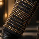 Aureate Pharaoh black dinner jacket with faceted gold crystal arch detailing, product view 8