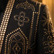 Aureate Pharaoh black dinner jacket with faceted gold crystal arch detailing, product view 9