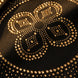 Aureate Pharaoh black dinner jacket with faceted gold crystal arch detailing, product view 10