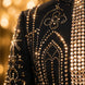 Aureate Pharaoh black dinner jacket with faceted gold crystal arch detailing, product view 11