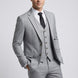 Sterling Pinstripe - Light Grey Textured 3-Piece Suit - Nevo Suits