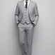 Sterling Pinstripe - Light Grey Textured 3-Piece Suit - Nevo Suits