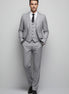 Sterling Pinstripe - Light Grey Textured 3-Piece Suit - Nevo Suits