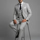 Sterling Pinstripe - Light Grey Textured 3-Piece Suit Set