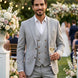 Sterling Pinstripe - Light Grey Textured 3-Piece Suit Set