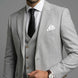 Sterling Pinstripe - Light Grey Textured 3-Piece Suit Set