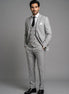 Sterling Pinstripe - Light Grey Textured 3-Piece Suit Set
