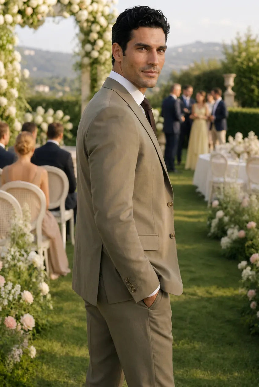 Olive Green Notched Lapel 3-Piece Suit by Nevo Suit - image 04