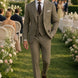 Olive Green Notched Lapel 3-Piece Suit by Nevo Suit - image 02