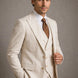 Sandstone Keystone - Ivory Beige Textured 3-Piece Suit