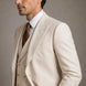 Sandstone Keystone - Ivory Beige Textured 3-Piece Suit