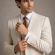 Sandstone Keystone - Ivory Beige Textured 3-Piece Suit