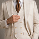Sandstone Keystone - Ivory Beige Textured 3-Piece Suit