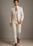 Sandstone Keystone - Ivory Beige Textured 3-Piece Suit