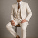 Sandstone Keystone - Ivory Beige Textured 3-Piece Suit