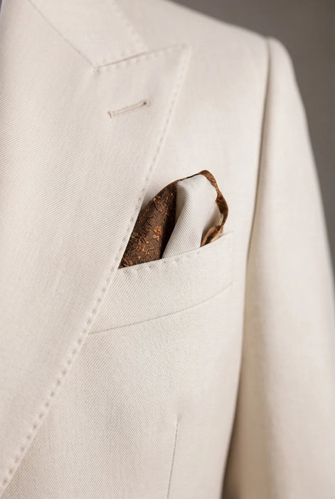Sandstone Keystone - Ivory Beige Textured 3-Piece Suit