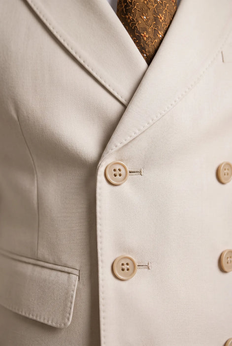 Sandstone Keystone - Ivory Beige Textured 3-Piece Suit