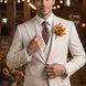 Sandstone Keystone - Ivory Beige Textured 3-Piece Suit