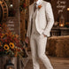 Sandstone Keystone - Ivory Beige Textured 3-Piece Suit