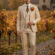 Sandstone Keystone - Ivory Beige Textured 3-Piece Suit