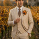 Sandstone Keystone - Ivory Beige Textured 3-Piece Suit