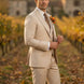 Sandstone Keystone - Ivory Beige Textured 3-Piece Suit
