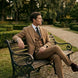 Men’s Classic Brown 3-Piece Barge Collar Suit