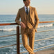 Men’s Classic Brown 3-Piece Barge Collar Suit