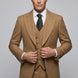 Men’s Classic Brown 3-Piece Barge Collar Suit