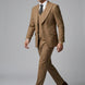 Men’s Classic Brown 3-Piece Barge Collar Suit