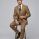 Men’s Classic Brown 3-Piece Barge Collar Suit