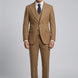 Men’s Classic Brown 3-Piece Barge Collar Suit