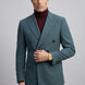 Men’s Green Double-Breasted 2-Piece Suit with Barge Collar