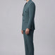 Men’s Green Double-Breasted 2-Piece Suit with Barge Collar