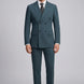 Men’s Green Double-Breasted 2-Piece Suit with Barge Collar