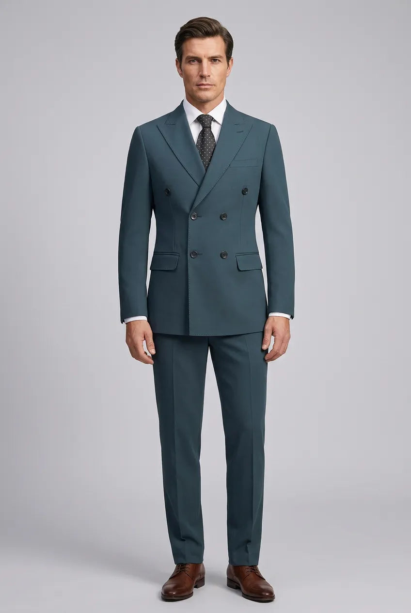 Aegean Crownline - Dark Teal Double-Breasted 2-Piece Suit - product image 1 | Nevo Suit